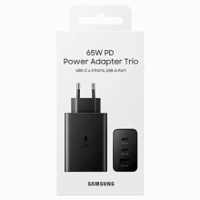 Samsung Trio Charger 220V 5A 65W USB-A / C avecout Cable Black EP-T6530NBE Blister